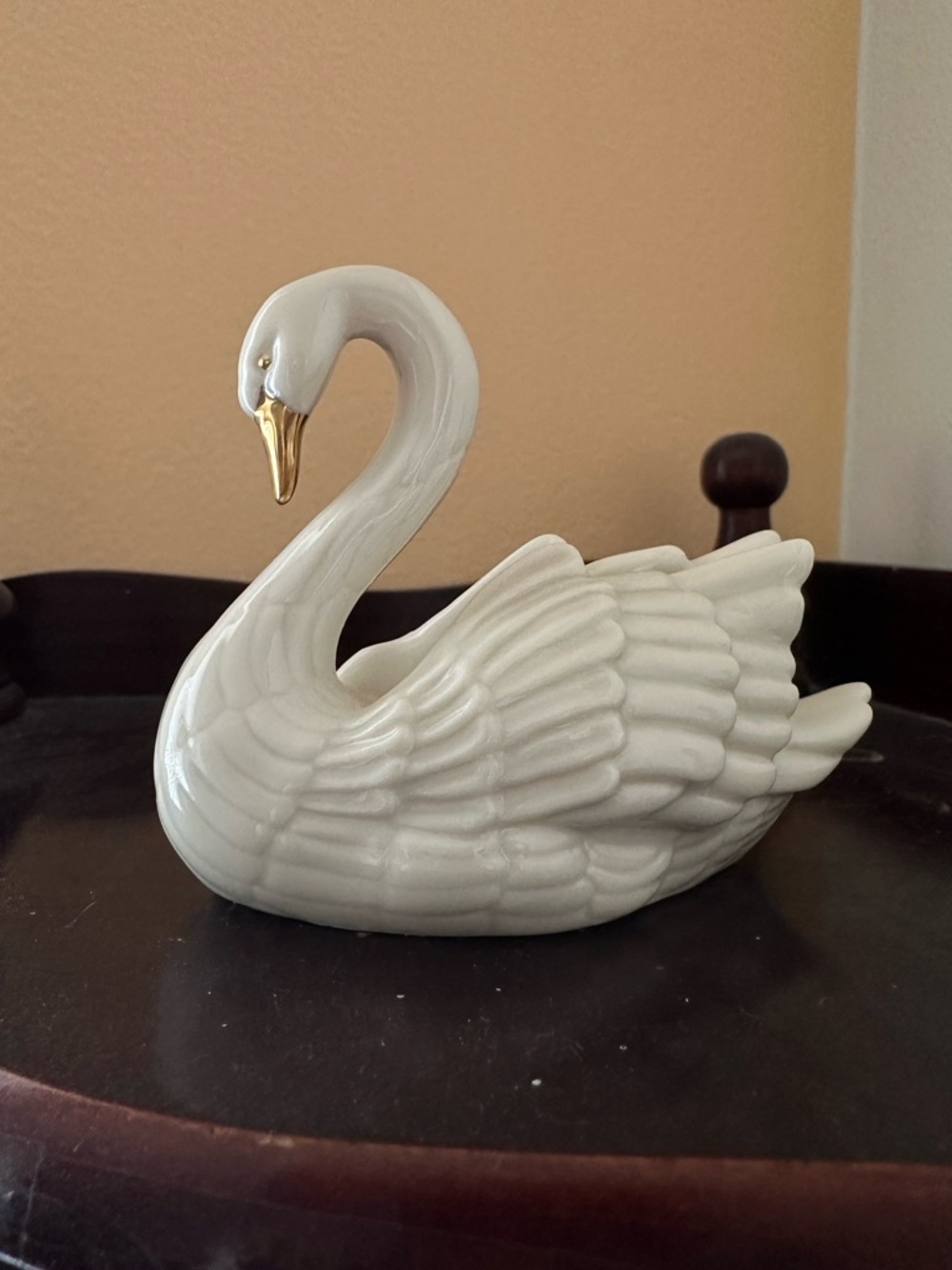Lenox Ceramic Swan Figurine with Gold Beak